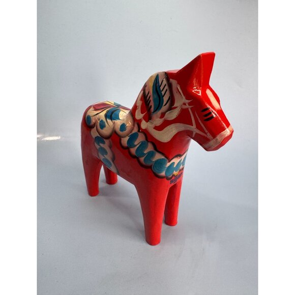 Rare Swedish Red Dala Siljan's Horse By Nils Olsson Hand-Painted Folk Art 7" - Picture 4 of 5